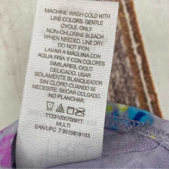 Time & Tru Bikini Top Multicolored Tie Dye Sz Large(12-14) - Picture 9 of 9